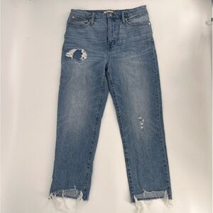 Madewell Classic Straight Distressed Rough Hem Jean Size 30 Women’s